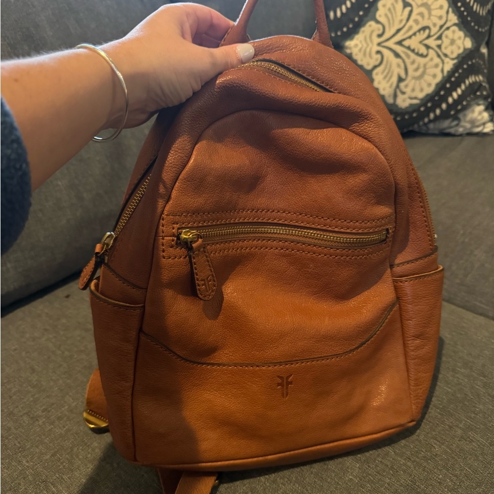 FRYE all leather backpack. Used once!